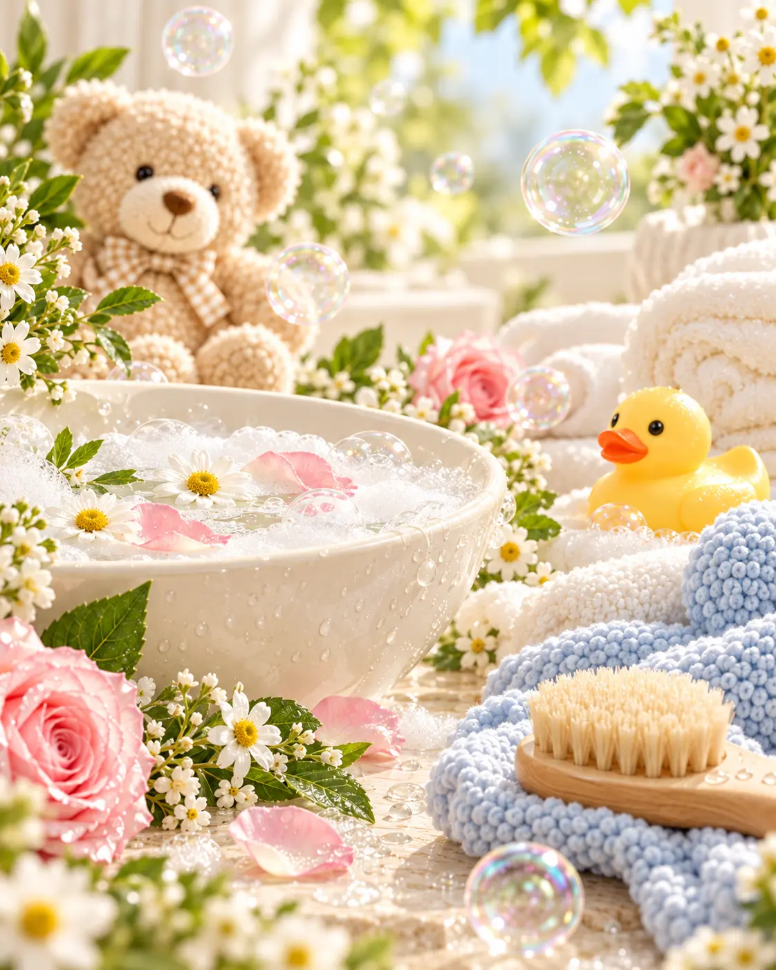 Gentle bath-time play essentials