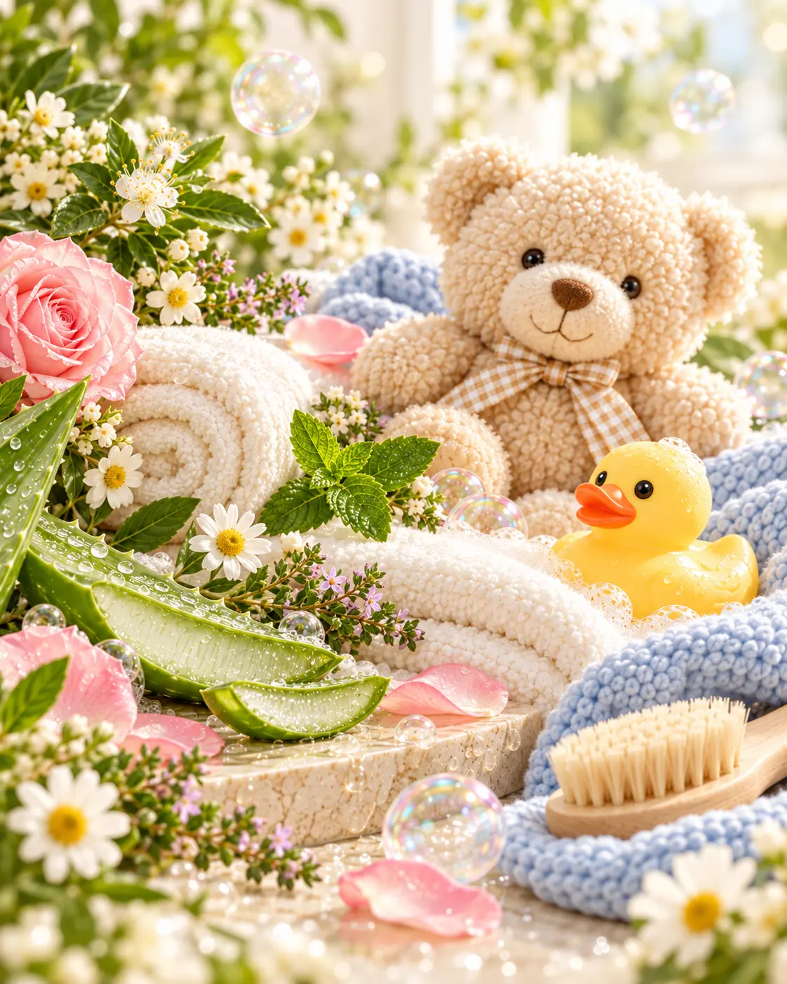 Soft teddy and baby-care textiles
